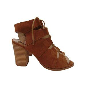 Diba True Tren Dee Brown Suede Lace Up Heels Size 10 Gladiator Shoes Lace Up